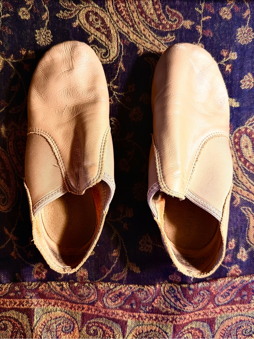Soft Slip-On Women's Leather Slippers in Light Tan